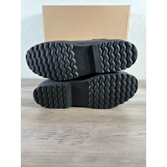 Sperry Maritime Winter Rain Bootie Shoe Black Leather Women's 9 EU 40 New in Box - Picture 3 of 8